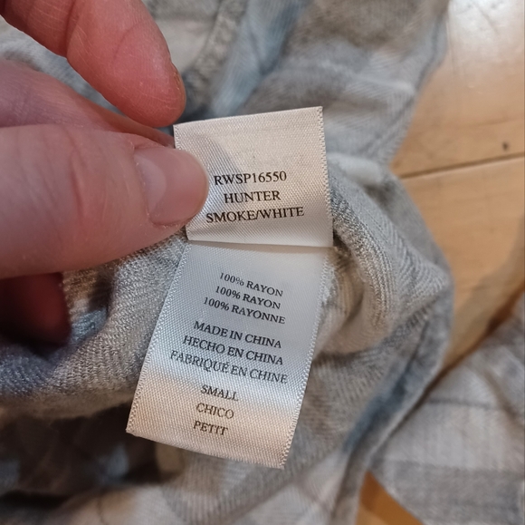 Rails Hunter Grey/White Button Front Long Sleeve Top - Picture 9 of 9